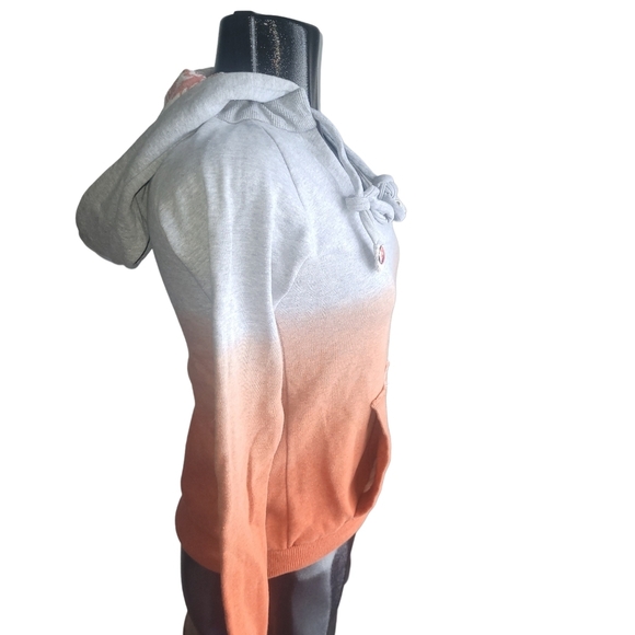 Element White and Orange Ombre Pullover Hoodie S - Picture 4 of 7